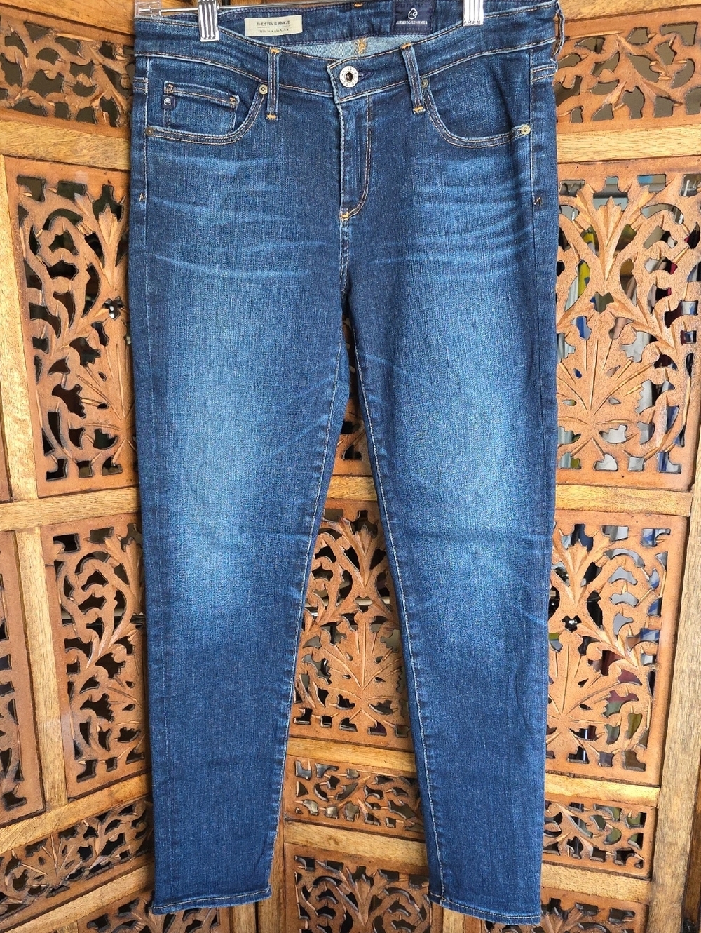 AG Adriano Goldschmied Dark Blue Straight Ankle Jeans